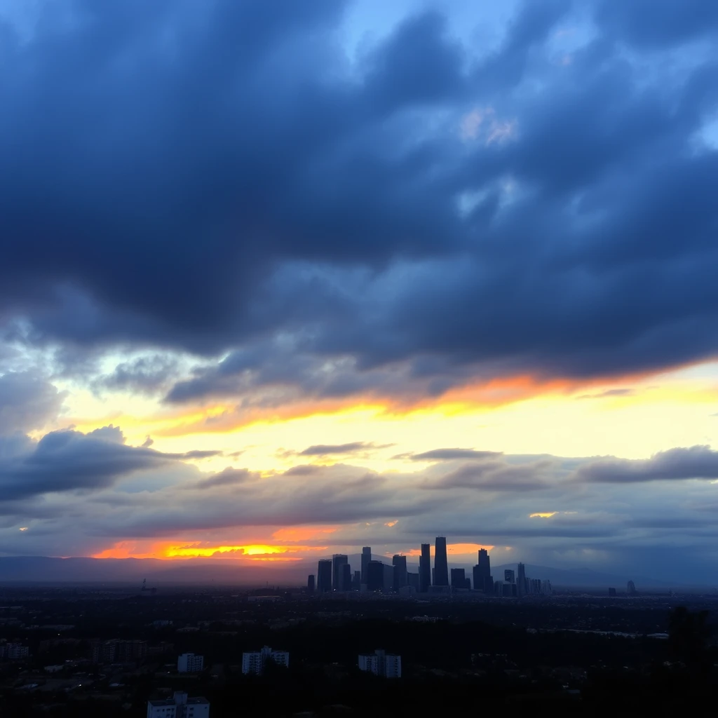 Stunning LA cityscape at sunset