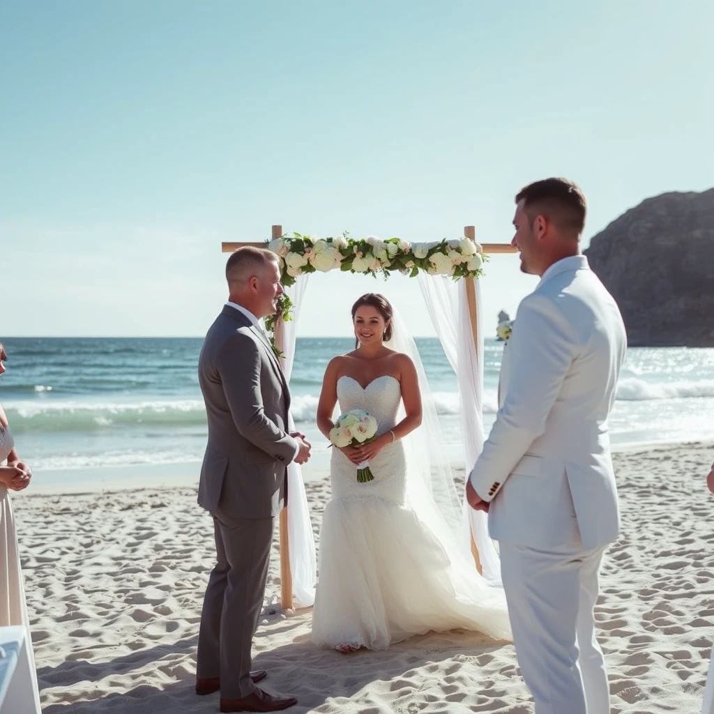 Elegant beach wedding ceremony